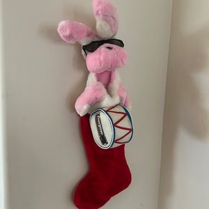 Vintage 1993 Energizer Bunny Plush Christmas Stocking **Missing Drum Sticks**